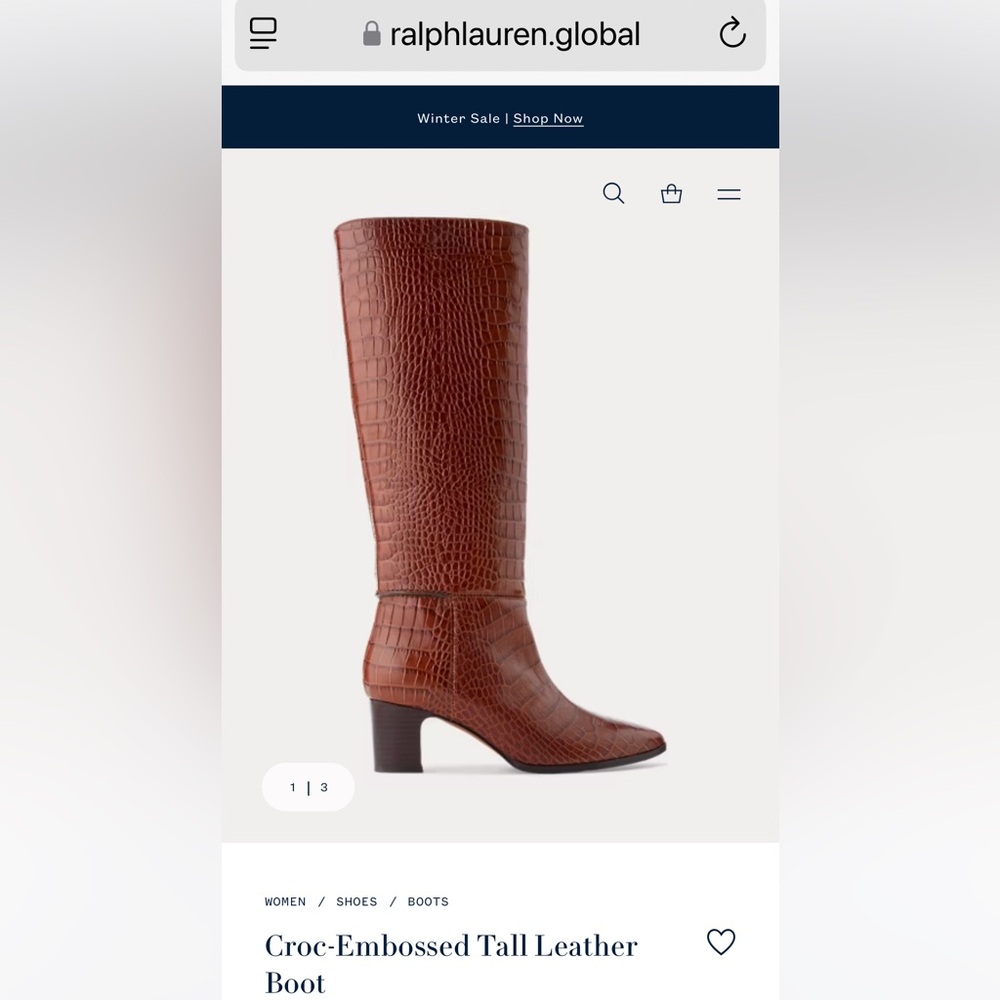 Ralph Lauren Croc Embossed boot